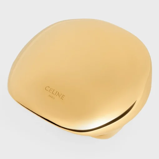 Formes Abstraites Sphere Ring in Brass with Gold Finish