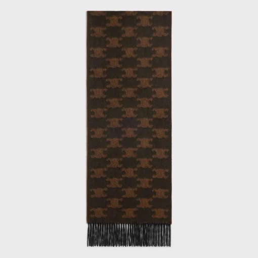 fringed scarf in monogram cashmere