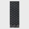fringed scarf in monogram cashmere