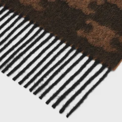 fringed scarf in monogram cashmere