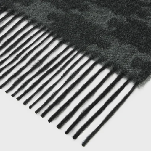 fringed scarf in monogram cashmere