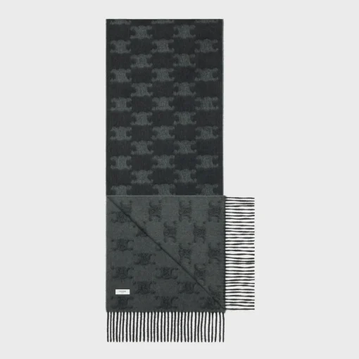 fringed scarf in monogram cashmere