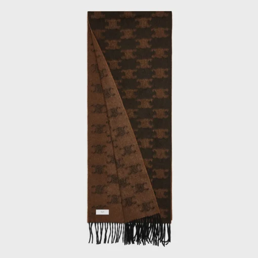 fringed scarf in monogram cashmere