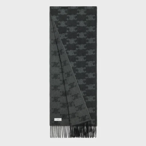 fringed scarf in monogram cashmere