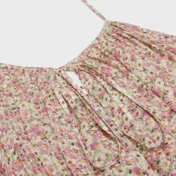 gathered mini dress in silk georgette