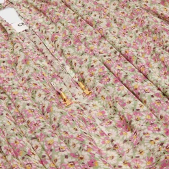 gathered mini dress in silk georgette