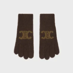 gloves in monogram wool, cashmere and silk