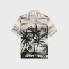 hawaiian shirt in printed crepe de chine