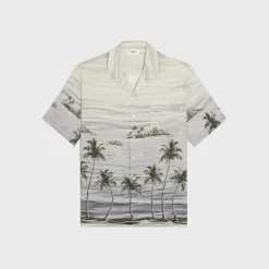hawaiian shirt in printed viscose