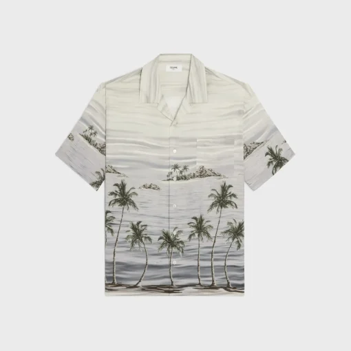 hawaiian shirt in printed viscose