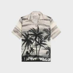 hawaiian shirt in printed crepe de chine
