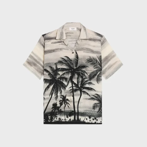 hawaiian shirt in printed crepe de chine