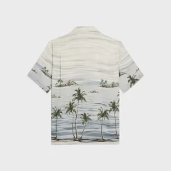 hawaiian shirt in printed viscose