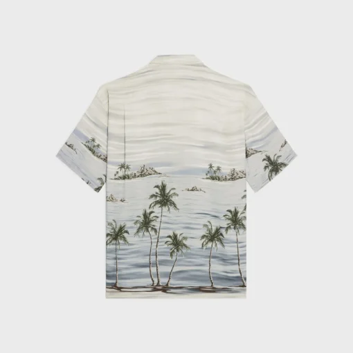hawaiian shirt in printed viscose