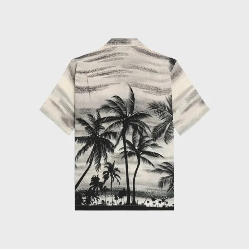 hawaiian shirt in printed crepe de chine