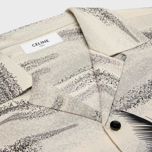 hawaiian shirt in printed crepe de chine