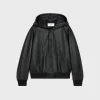 HOODED CELINE JACKET IN SOFT LAMBSKIN