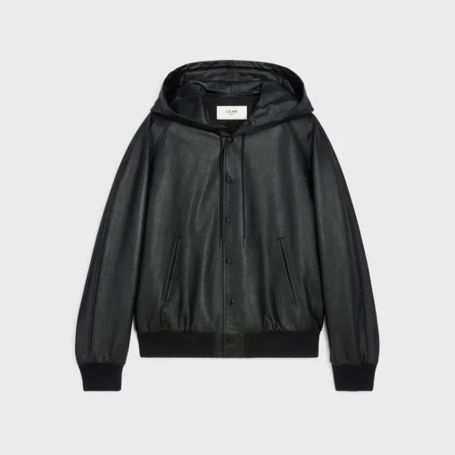 HOODED CELINE JACKET IN SOFT LAMBSKIN