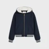 Hooded Teddy jacket in double face cashmere