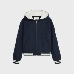 Hooded Teddy jacket in double face cashmere