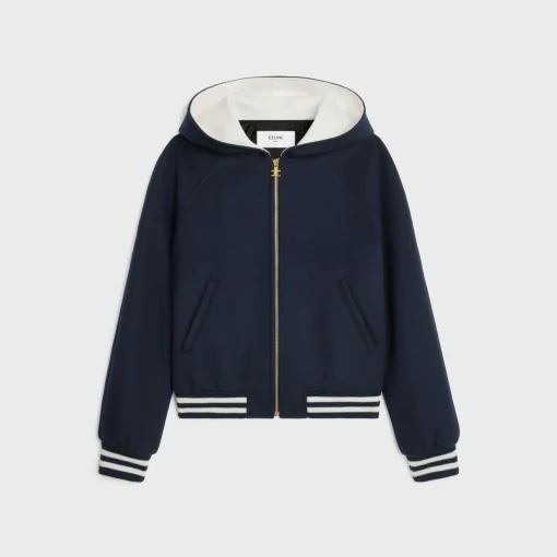 Hooded Teddy jacket in double face cashmere