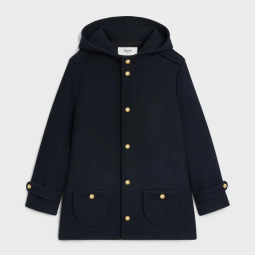 hooded Triomphe coat in wool felt