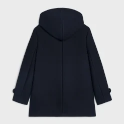 hooded Triomphe coat in wool felt