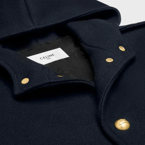 hooded Triomphe coat in wool felt