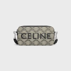 Horizontal pouch in TRIOMPHE CANVAS WITH CELINE PRINT