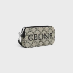 Horizontal pouch in TRIOMPHE CANVAS WITH CELINE PRINT