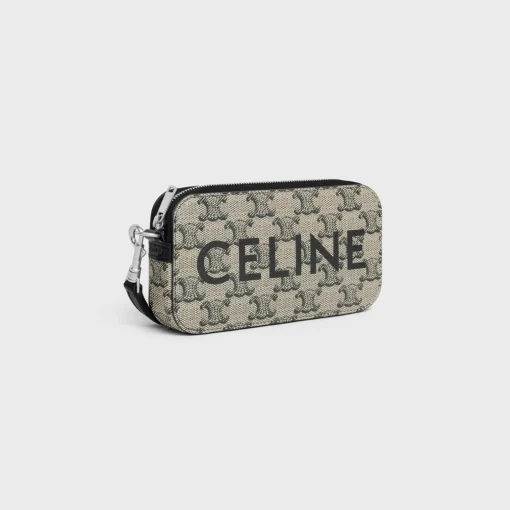 Horizontal pouch in TRIOMPHE CANVAS WITH CELINE PRINT