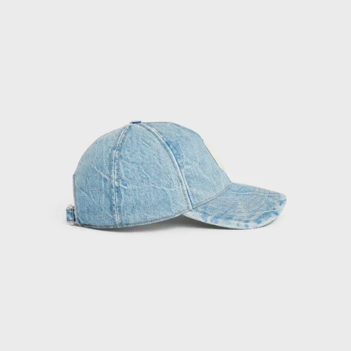 initial baseball cap in denim