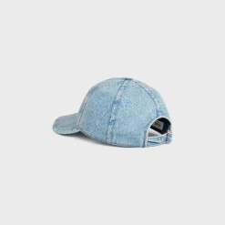initial baseball cap in denim