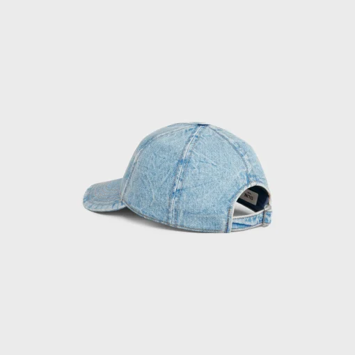 initial baseball cap in denim