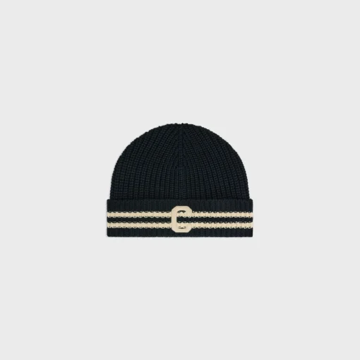 initial beanie in cotton