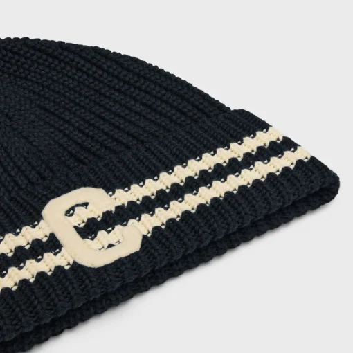 initial beanie in cotton