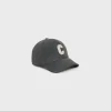 Initial cap in vintage black denim