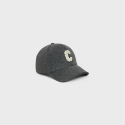 Initial cap in vintage black denim