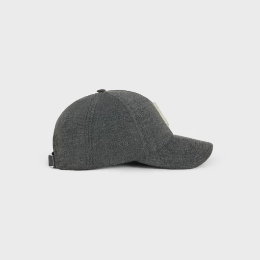 Initial cap in vintage black denim