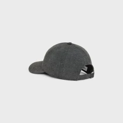 Initial cap in vintage black denim