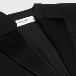 jacket in satin-lined double faced wool crepe