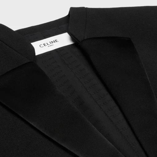jacket in satin-lined double faced wool crepe