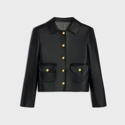 jacket with Claudine collar in soft lambskin