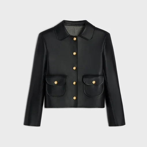 jacket with Claudine collar in soft lambskin