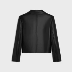 jacket with Claudine collar in soft lambskin
