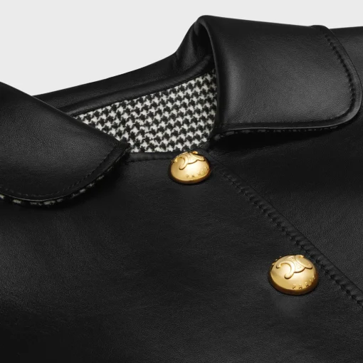 jacket with Claudine collar in soft lambskin