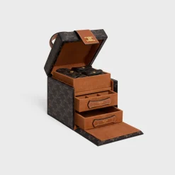 JEWELRY BOX IN TRIOMPHE CANVAS AND CALFSKIN