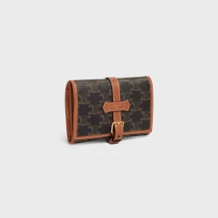 JEWELRY POUCH IN TRIOMPHE CANVAS AND CALFSKIN