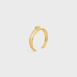 Knot Double Cuff in Brass with Gold Finish