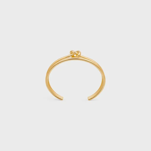 Knot Double Cuff in Brass with Gold Finish